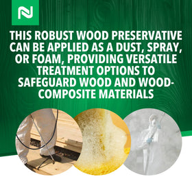 Nisus Tim-Bor Professional on bare wood won’t discolor surfaces or corrode fixtures.