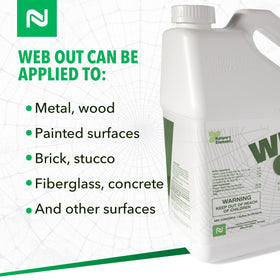 Nisus Web Out Cobweb Eliminator on-wood-surface shows safe treatment without staining