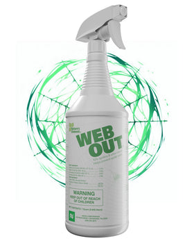 Nisus Web Out cobweb spray bottle application for quick spot treatment.