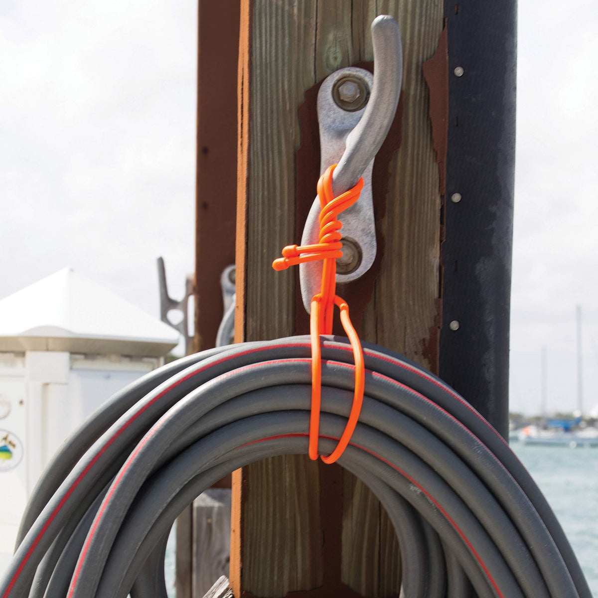 Indoors and outdoors, the Gear Tie resists moisture and salt spray.