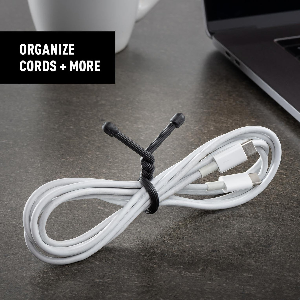 Nite Ize Gear Tie 6-inch shows rubber exterior grip for easy cord management