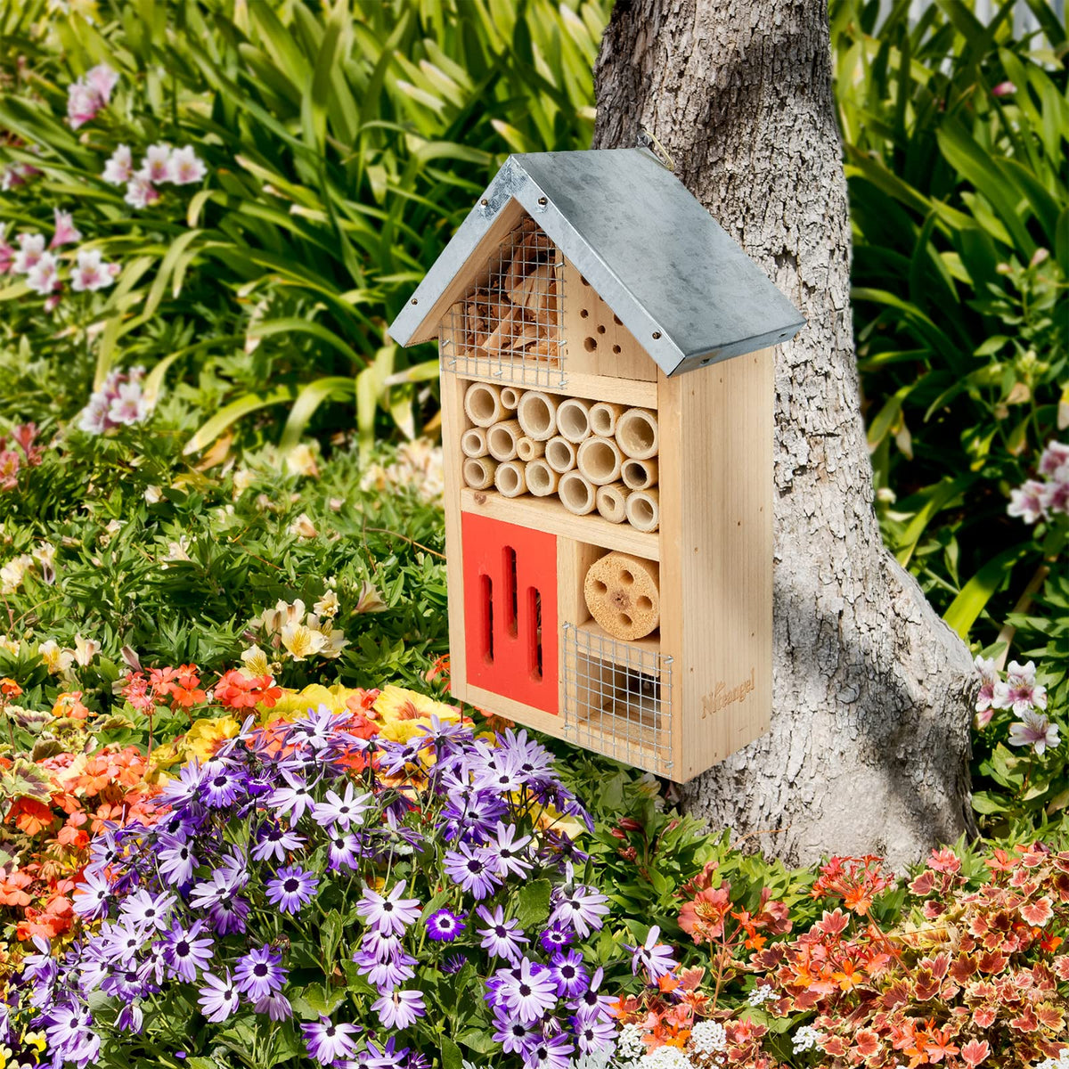 Niteangel closeup of bamboo and wood compartments suitable for beneficial insects