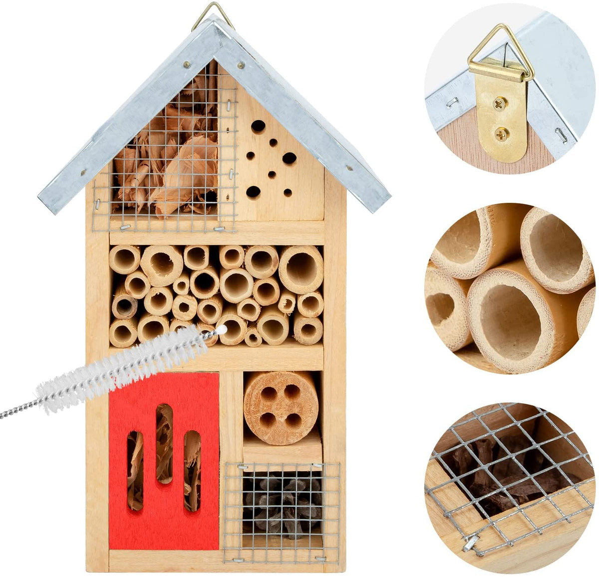 Niteangel insect hotel in a lush garden supporting natural visitors