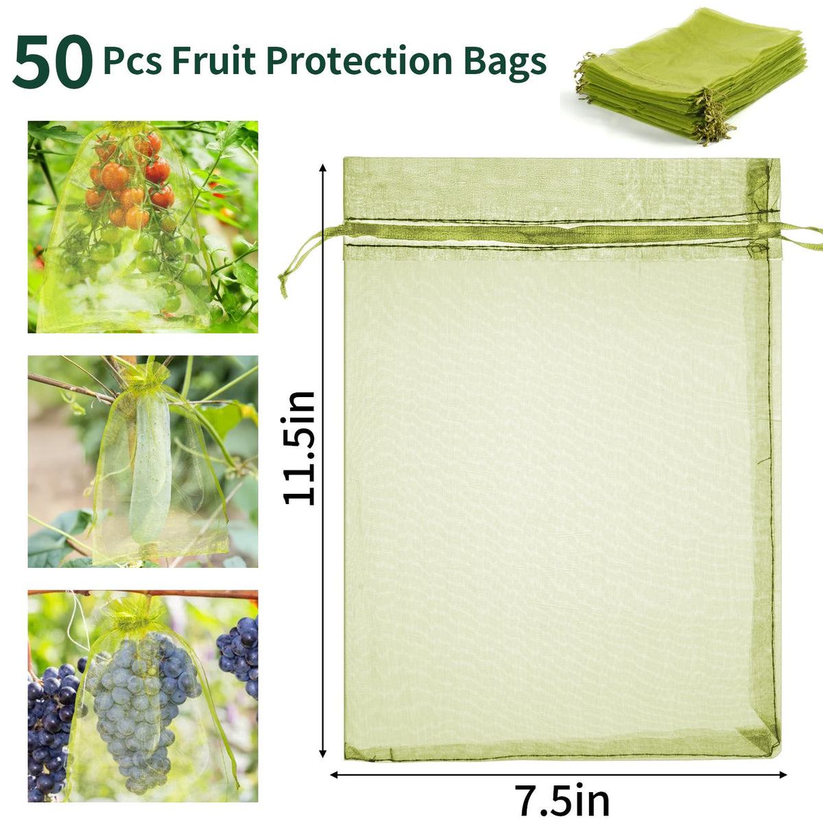 NIUBIER drawstring mesh bag protects berries with breathable design