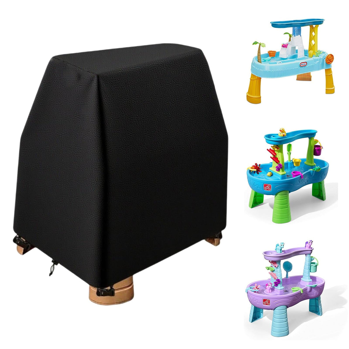 NIUJVFJ kids water table cover protects against rain showers and sun.
