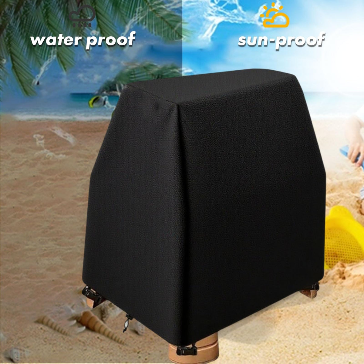 NIUJVFJ water table cover windproof strap keeps it secure.