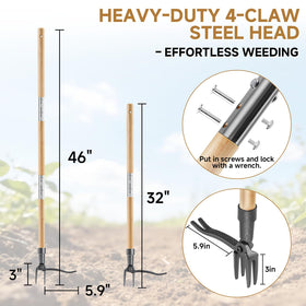 Niulight 4-claw steel head grips weed roots for thorough removal