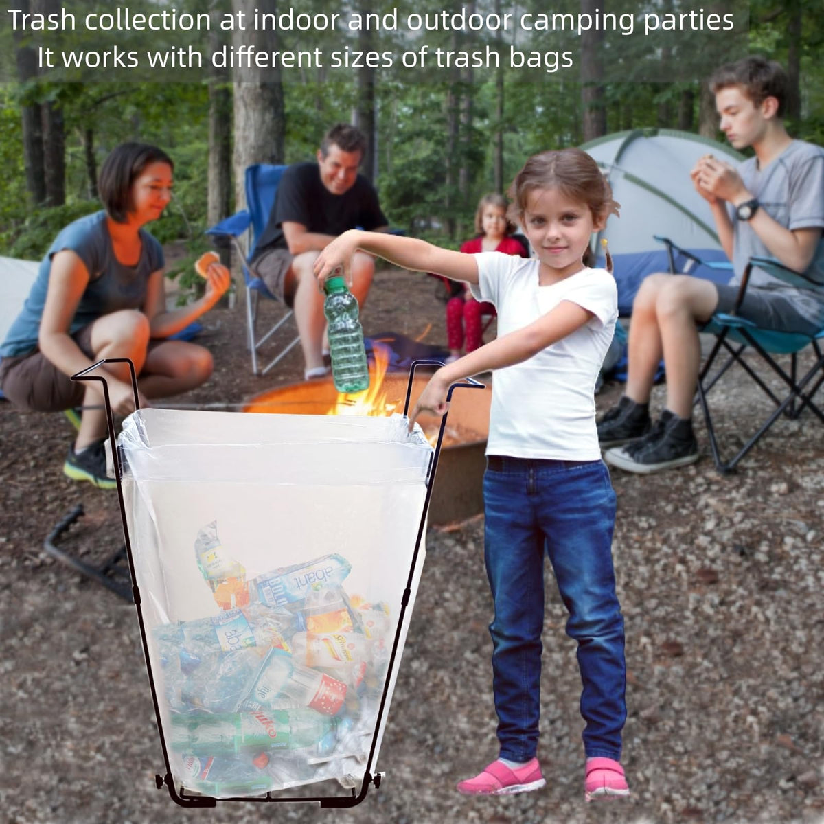 Niurui outdoor camping trash holder is ideal for RV trips and picnics.