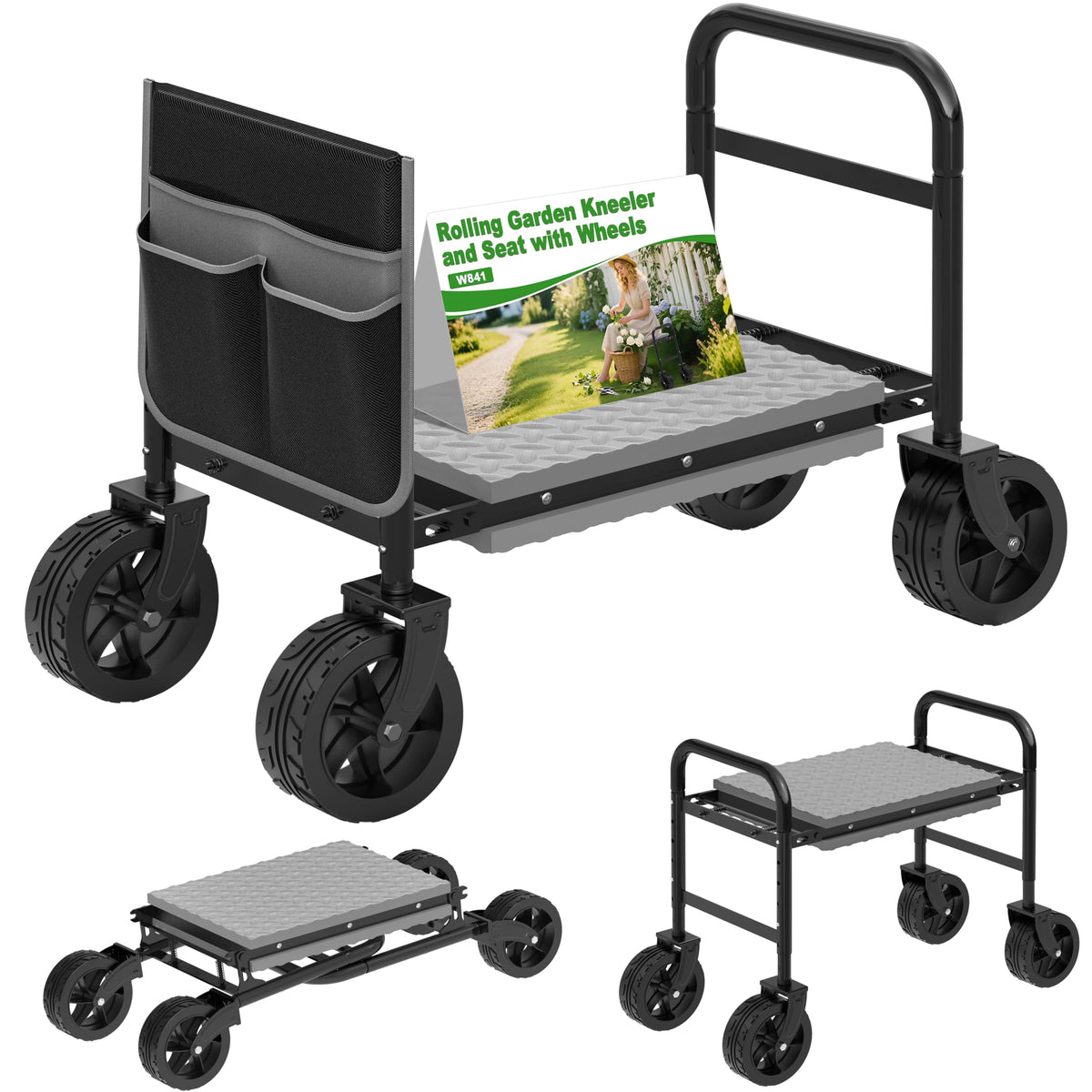 NIUXX Garden Kneeler Seat with 360° Wheels for easy garden mobility and comfort.