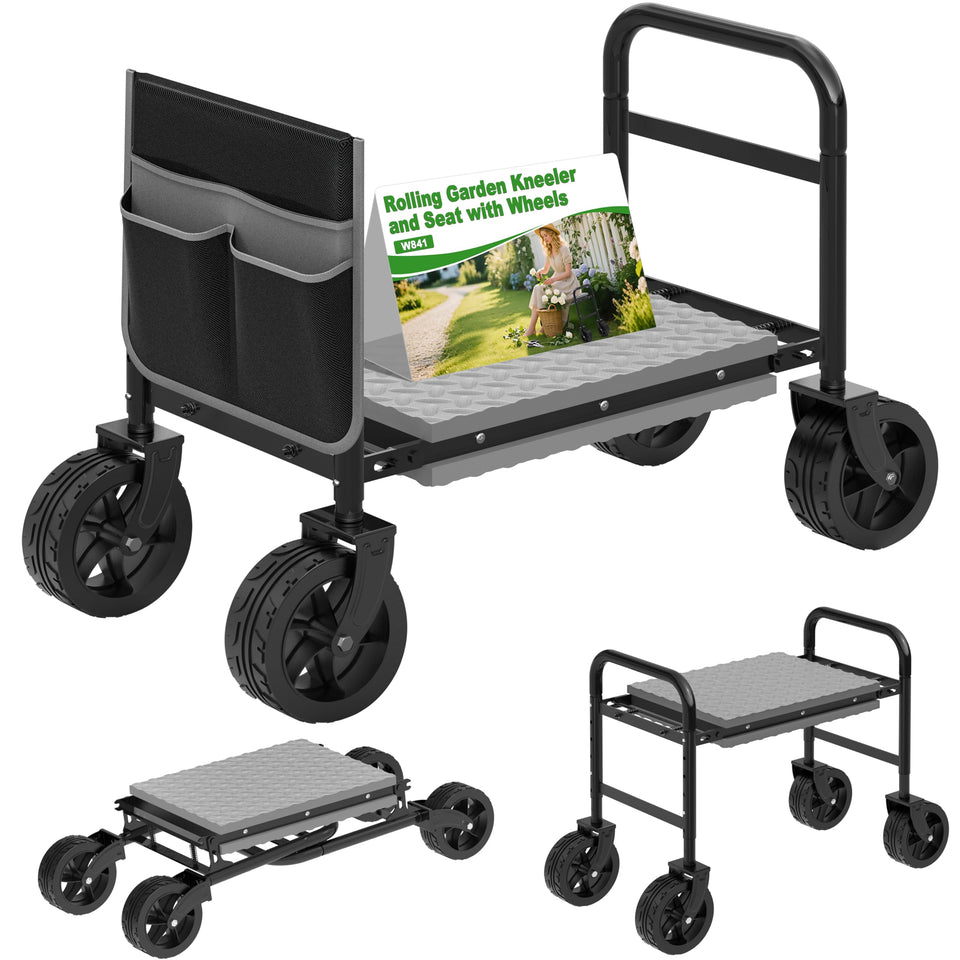 NIUXX Garden Kneeler Seat with 360° Wheels for easy garden mobility and comfort.