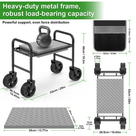 NIUXX rolling garden stool with collapsible frame for compact storage.