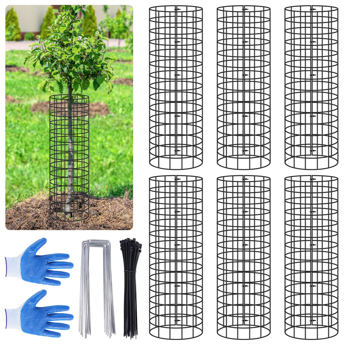 Niuyhe 6Pcs tree trunk protector 16.5 inch guards shield saplings from gnawing