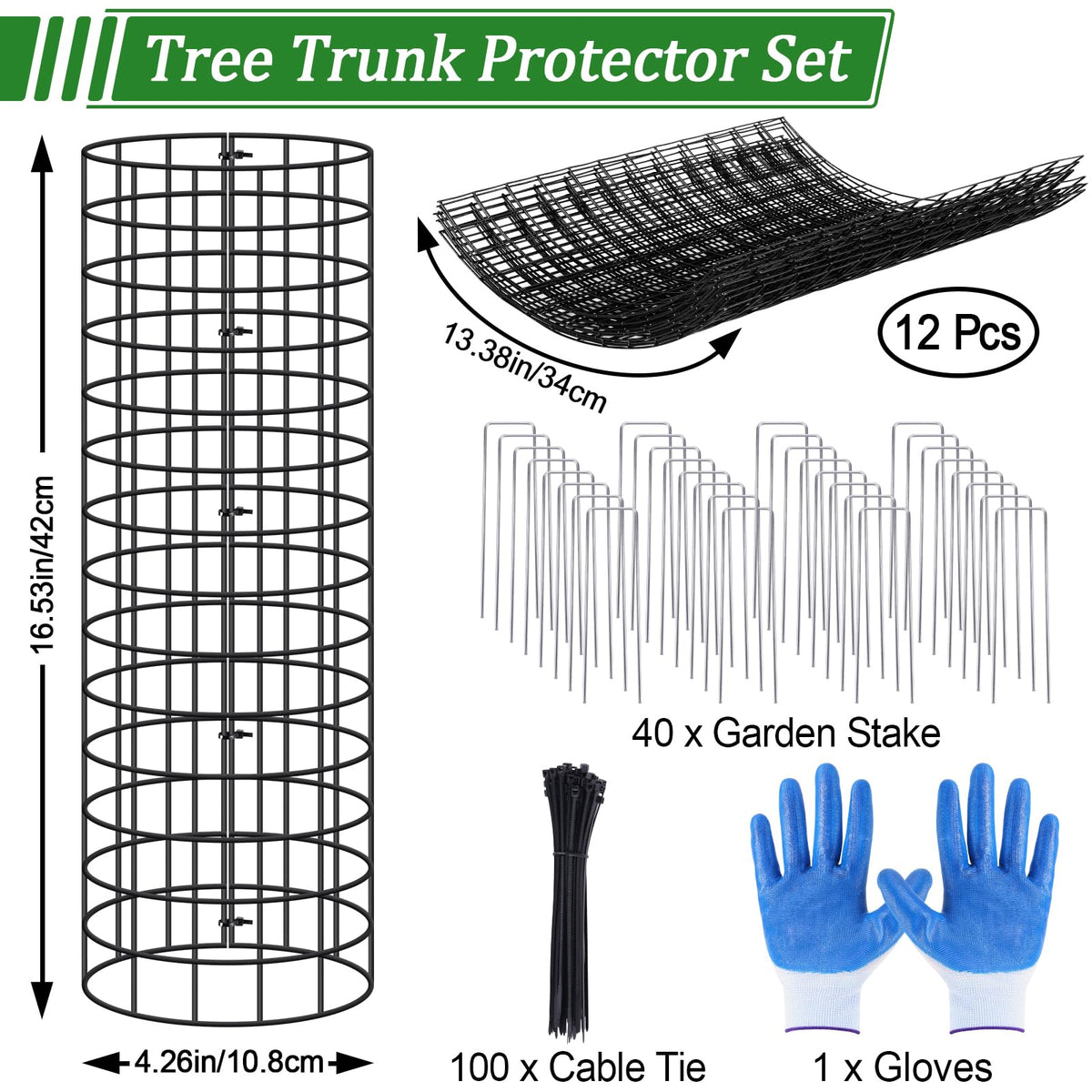 Niuyhe deer-proof metal tree mesh protects trunks from gnawing animals.