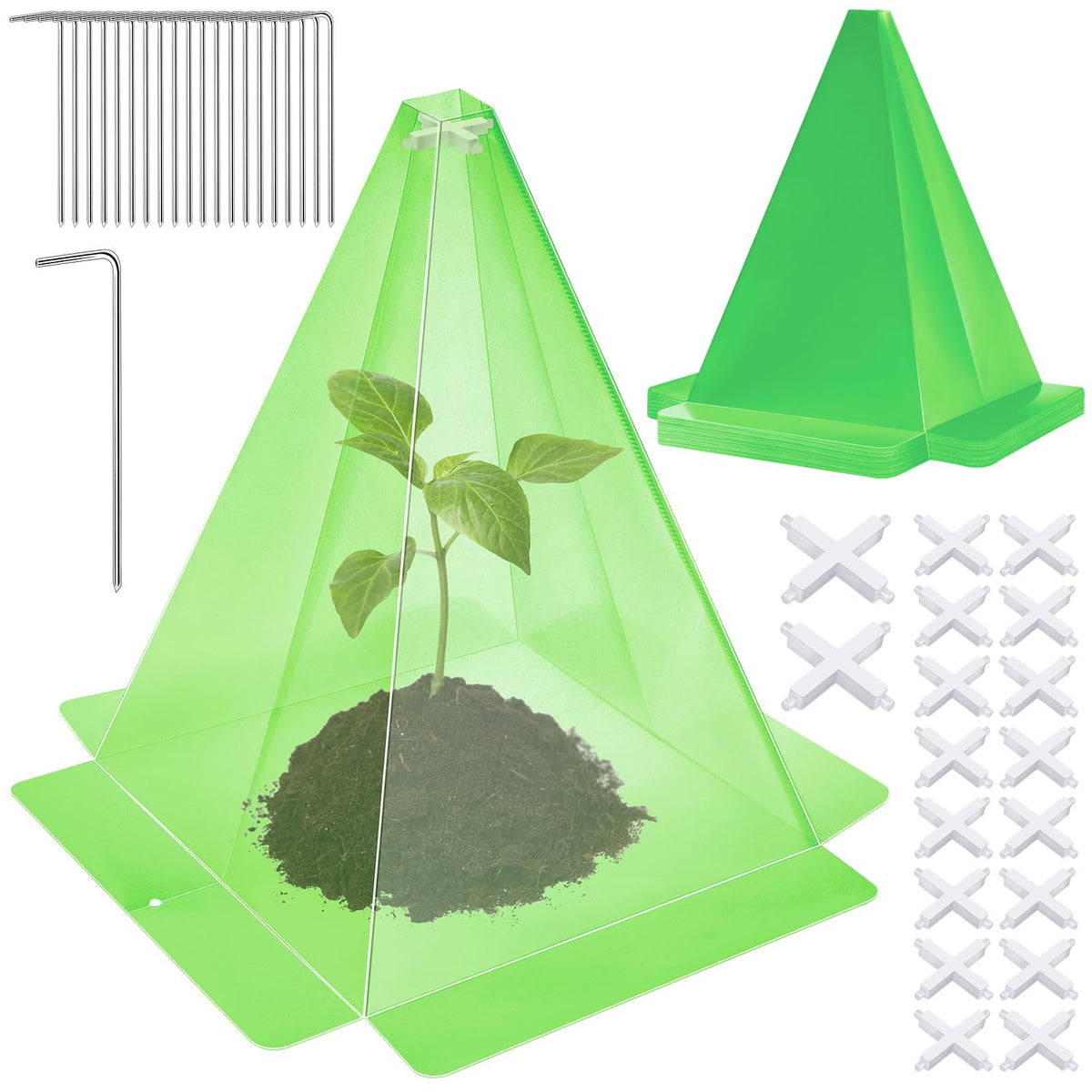 Niuyhe garden cloche 20-pack for seedling protection and sun exposure