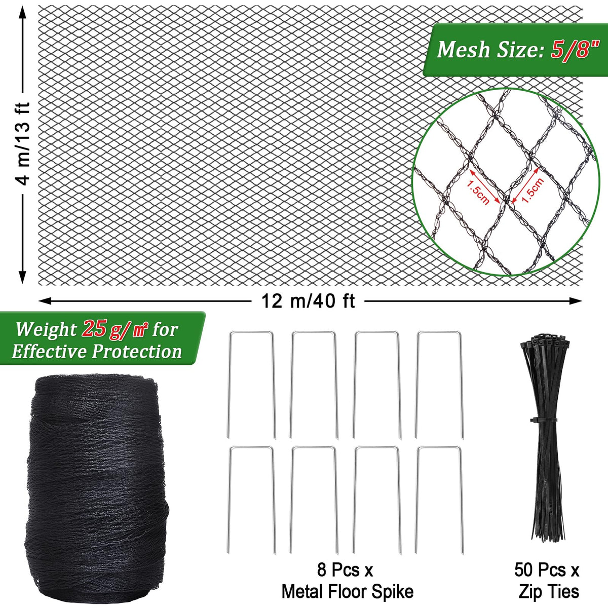 Niuyhe garden netting close-up shows tear-resistant 22 g/m² HDPE construction.
