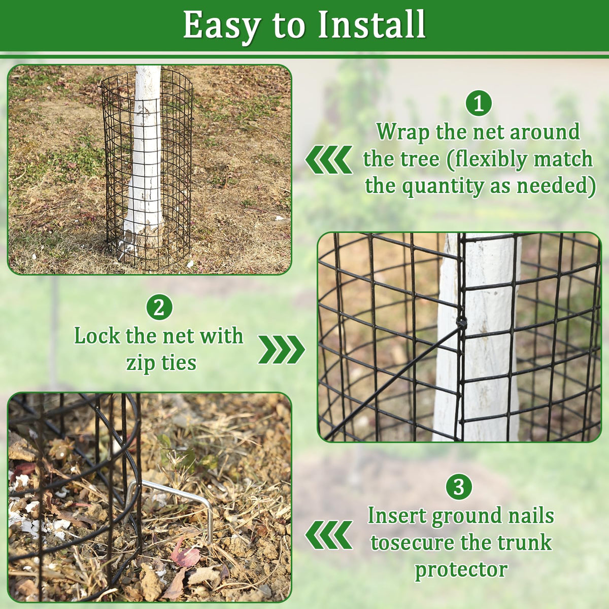Niuyhe sapling protection promotes air flow and sunlight access.