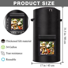 Niuyhe outdoor compost bag supports easy backyard composting.
