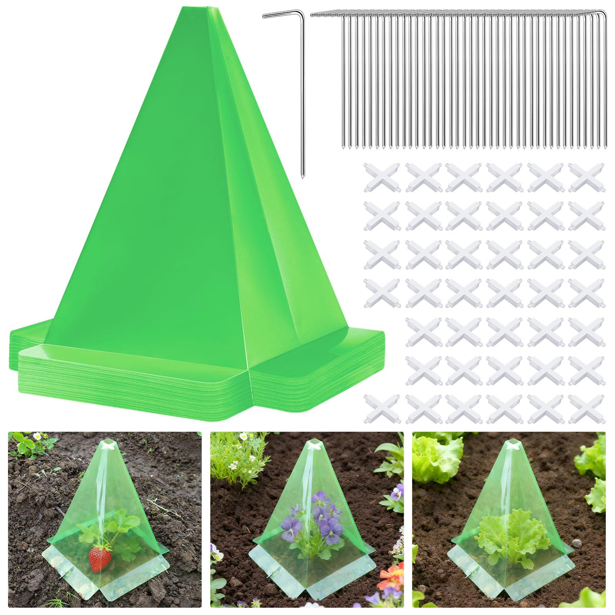 Niuyhe plant cloche foldable green shell for easy setup and storage.