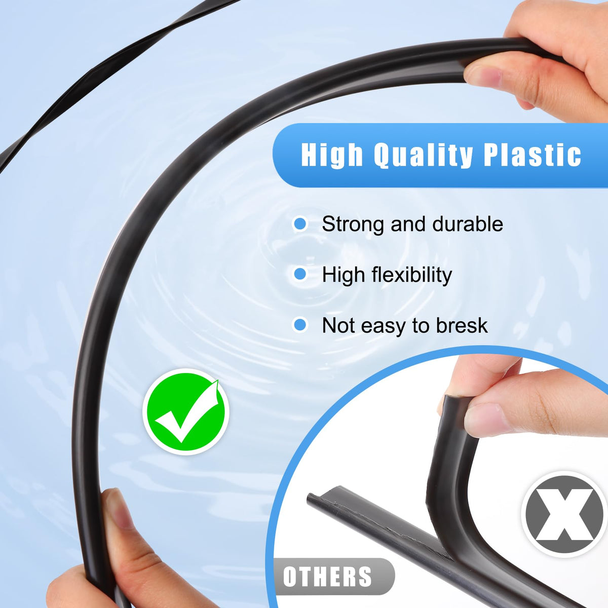 Round pool clip-fit demonstration for 27–30 ft pools by Niuyhe coping strips