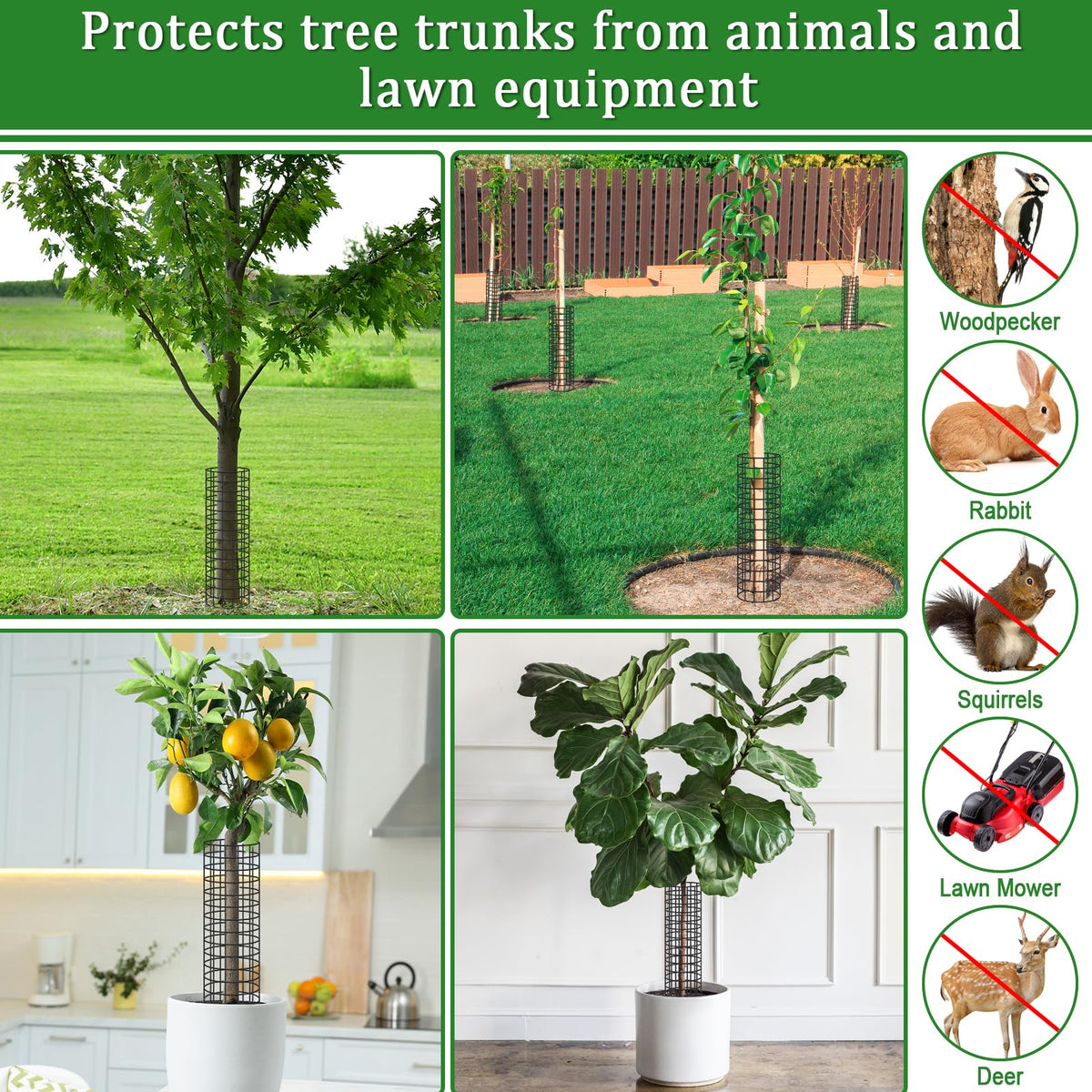 Niuyhe stackable tree trunk wrap adapts to tree size and growth.