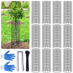 Niuyhe twelve-pack tree protectors shield saplings from deer, supporting healthy growth.