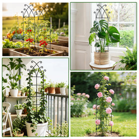 Niuyhe plant trellis supports vining peas and beans with sturdy frame.