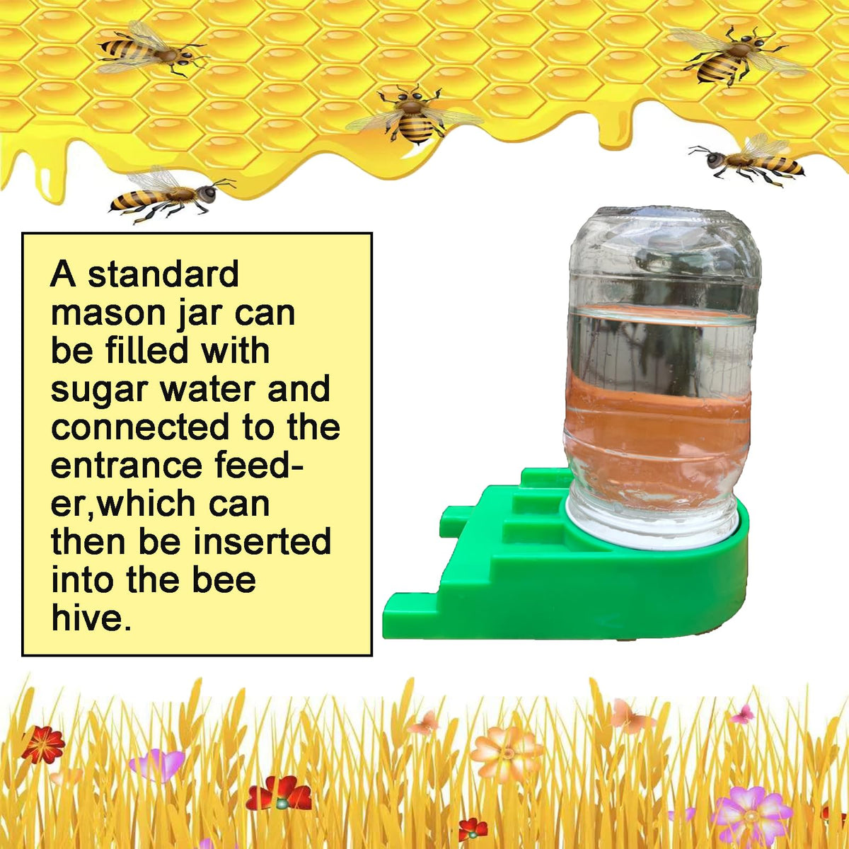 NIZEFEI bee entrance feeder 4-pack supports multiple hives efficiently.
