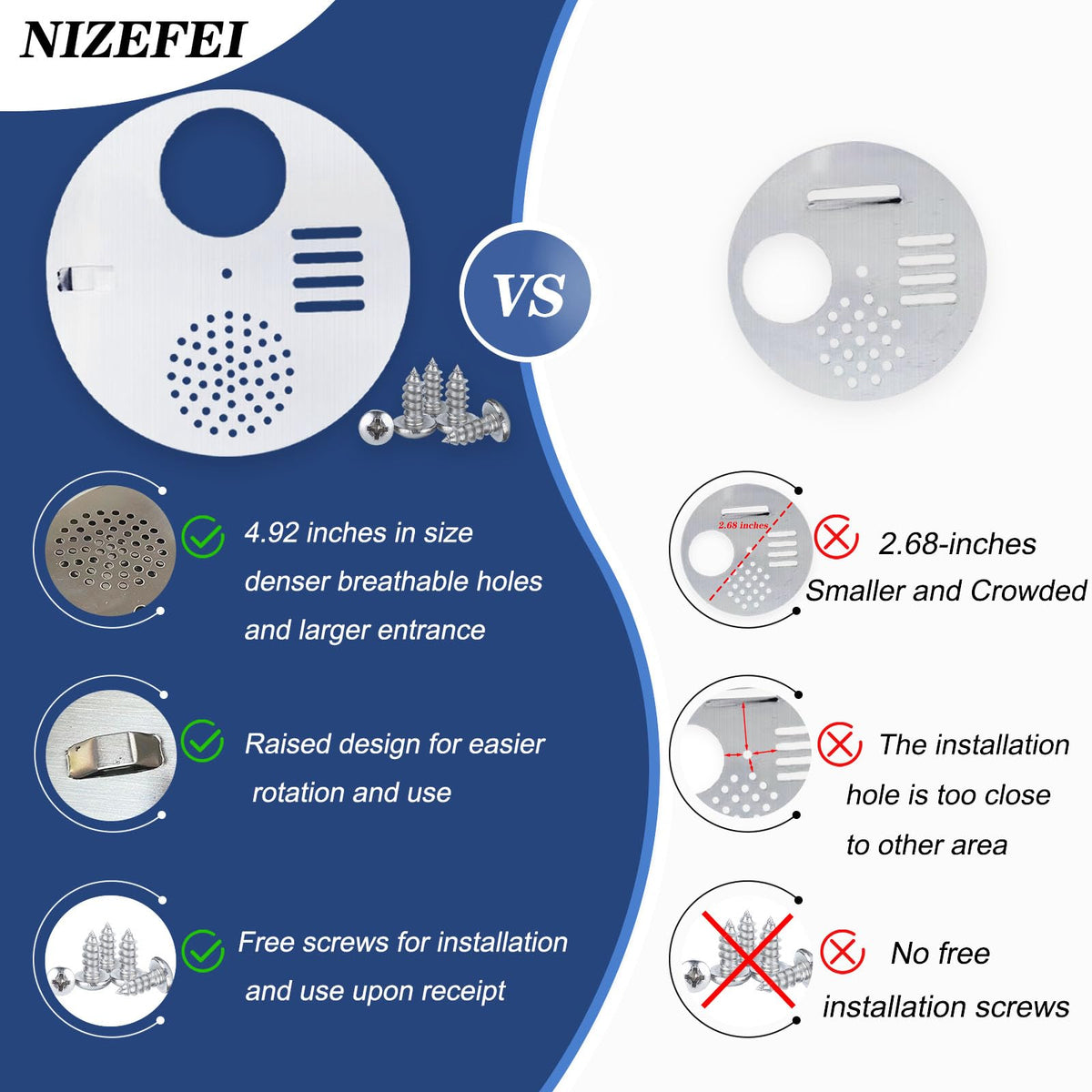 NIZEFEI entrance disc diameter 4.92 inches for a wider bee entry
