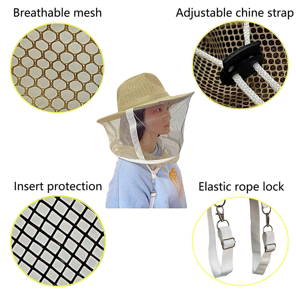NIZEFEI hat features fixed cord for secure fit in windy conditions