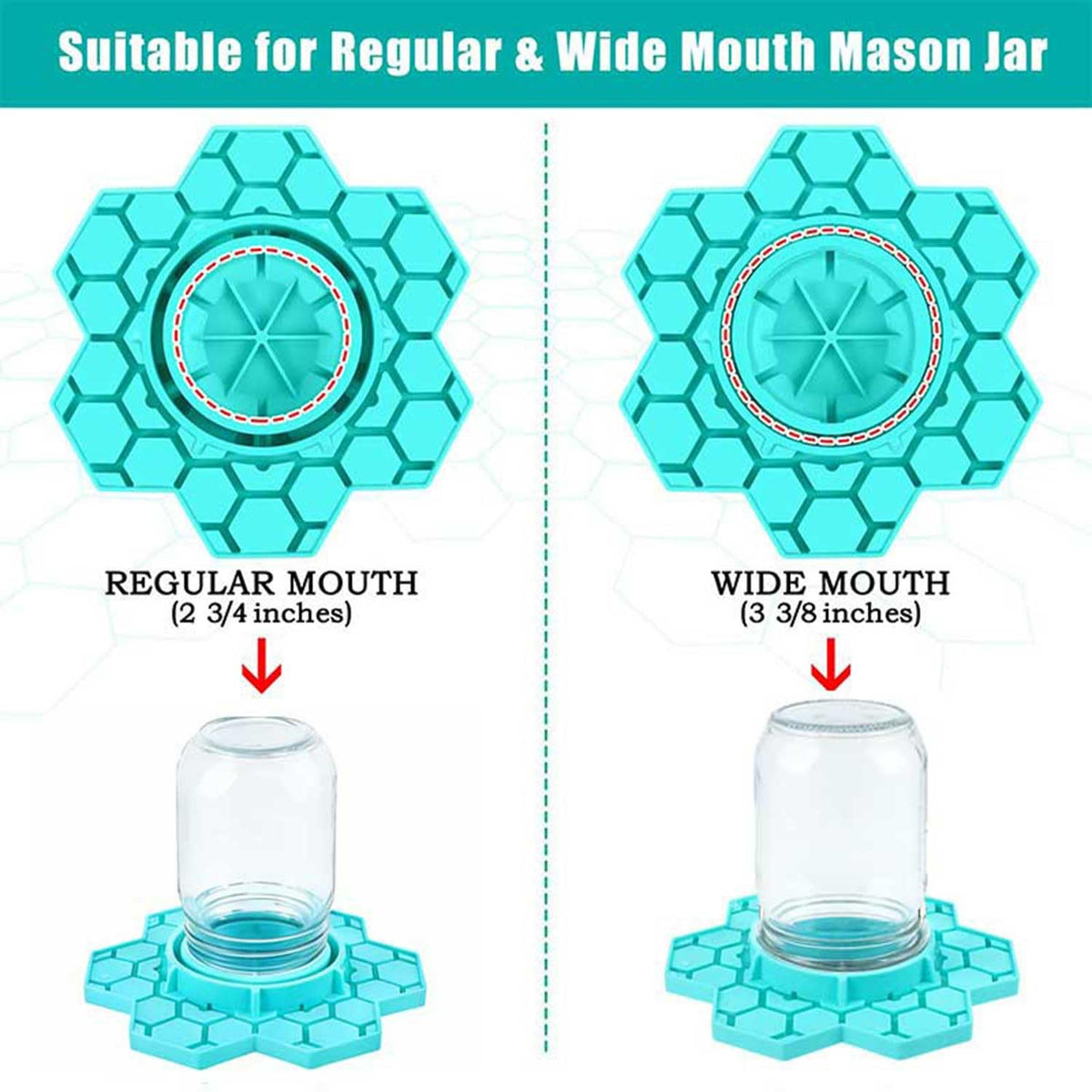 NIZEFEI dual-caliber design fits narrow and wide-mouth jars