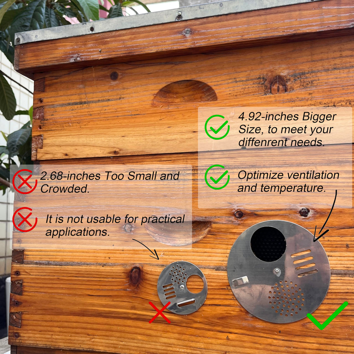 NIZEFEI Durable stainless steel disc designed for outdoor beehives