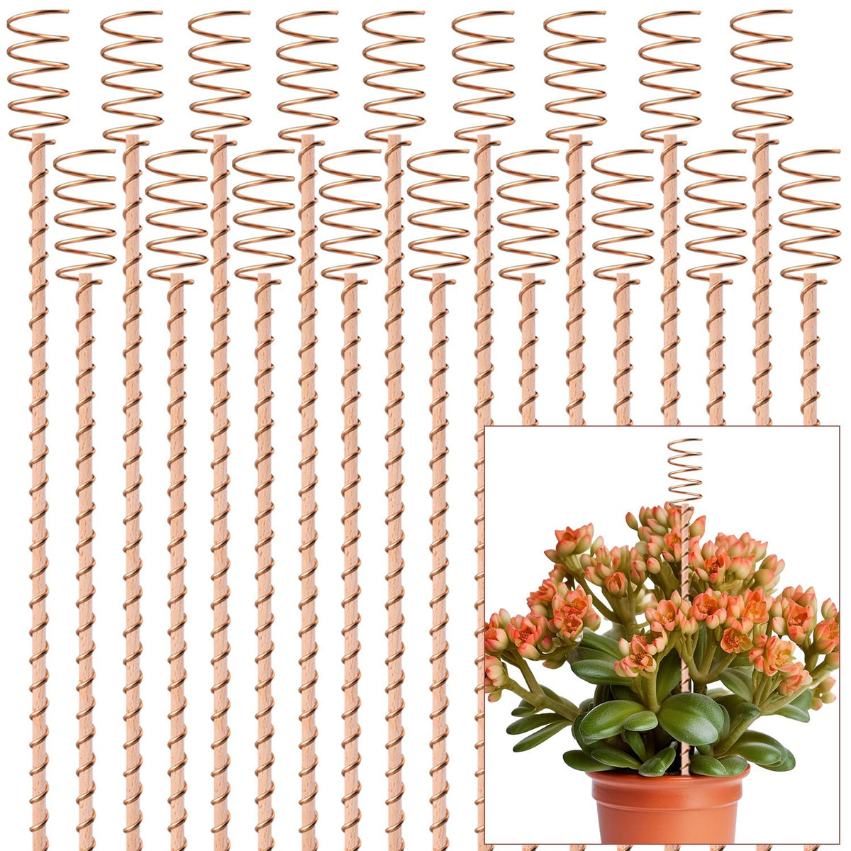 NizHome electroculture antenna 17in in soil enhances energy for thriving plants.