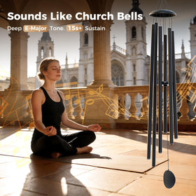 Njeury outdoor wind chime with modern minimalist design for spaces.