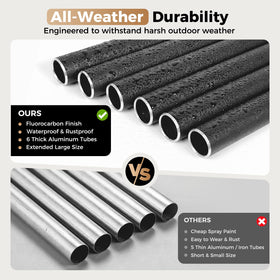 Njeury wind chime nylon strings and virgin aluminum tubes provide durability.
