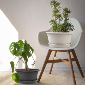 NNARRE indoor-outdoor 13-inch plant pot in dark gray for versatile spaces
