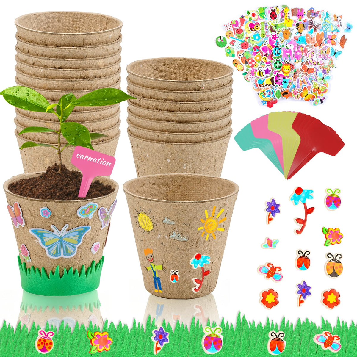 NNG 20-set garden paper pot craft kit for creative planting projects.