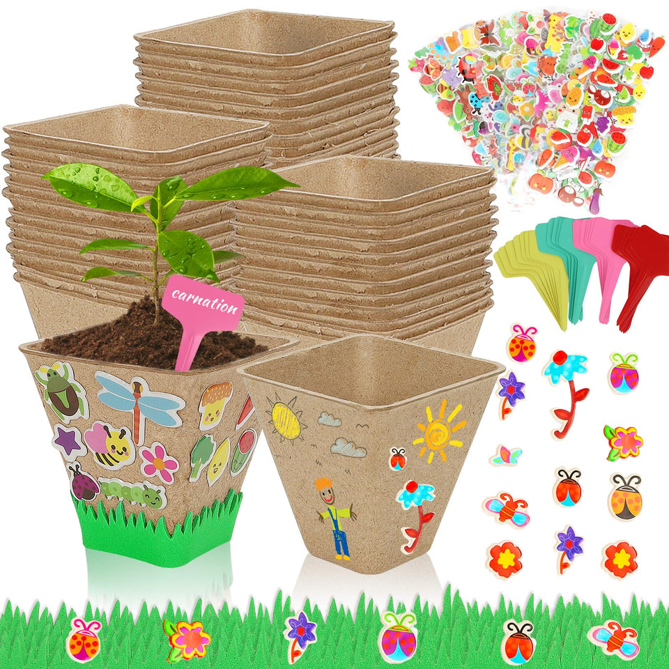 NNG 40-set garden paper pot craft kit—vibrant pots for DIY plant displays