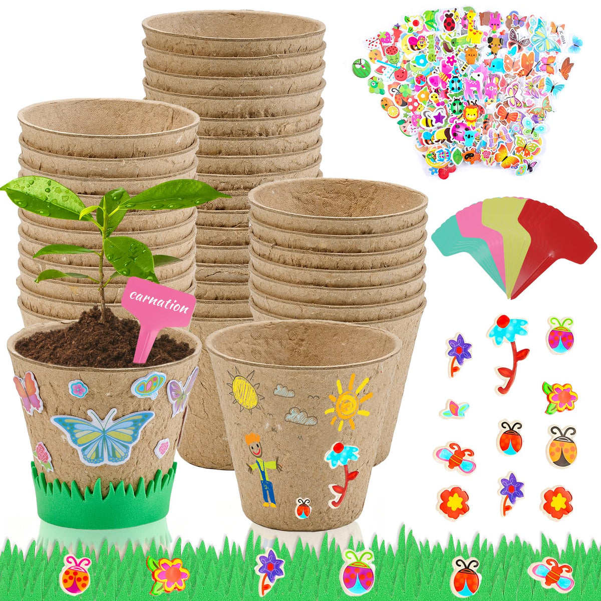 NNG 40-set garden pot craft kit round pots for simple DIY planting