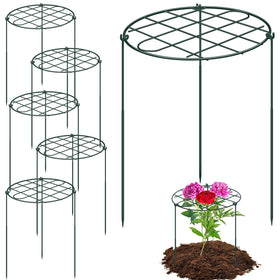 NNG peony cages with grid-top provide sturdy support for large blooms.