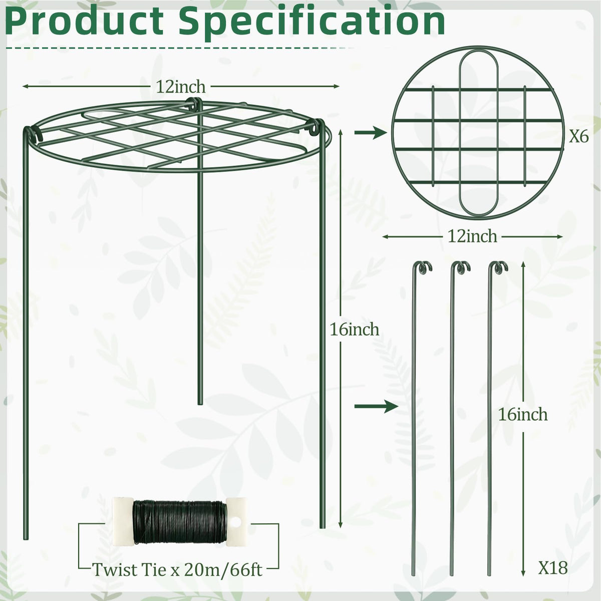 NNG six-pack grow-through supports with three legs for tall growth