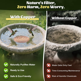 NNG birdbath copper disk designed for all-season outdoor use