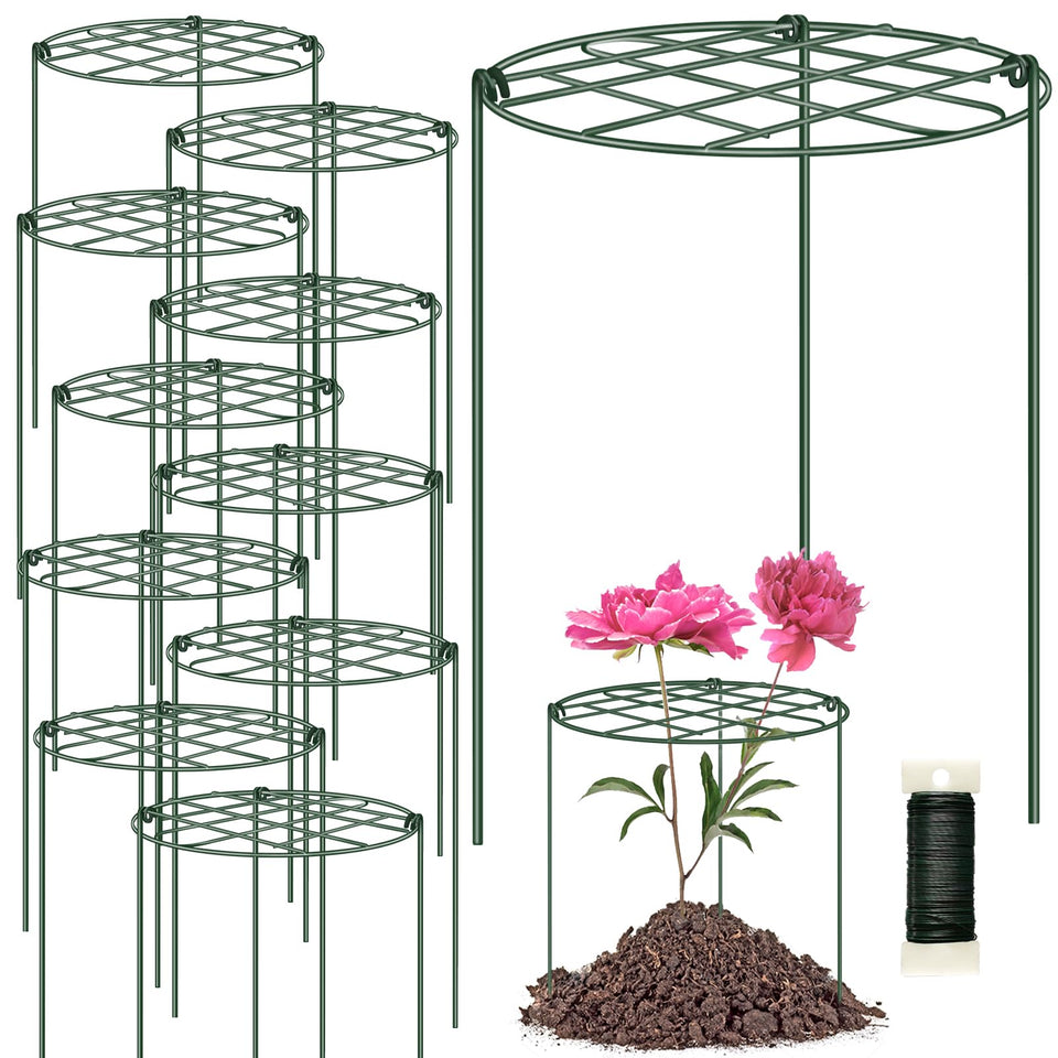 NNG peony cage with grid-top and three legs for stable bloom support