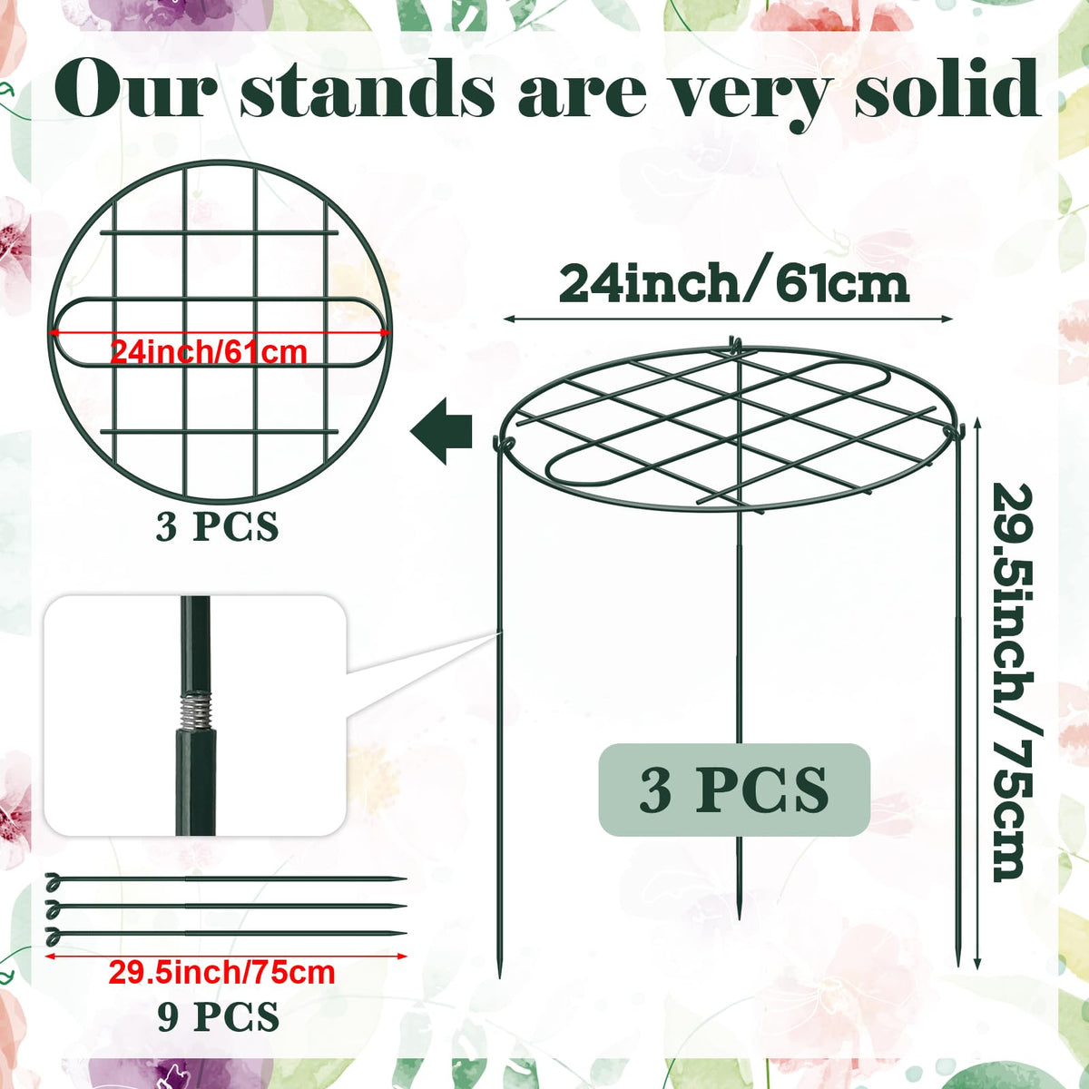 NNG cages legs easy to install into ground for stable setup