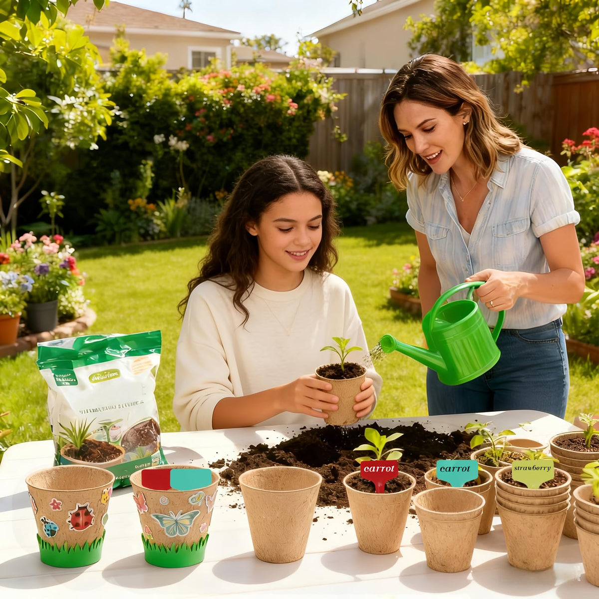 NNG plastic labels 20-pack seen for organized herb and flower pots.