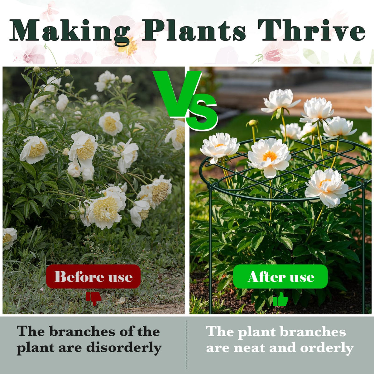 NNG rounded plant support protects vines and vegetables with a smooth ring.