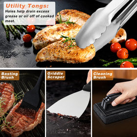 N NOBLE FAMILY 27Pcs griddle kit carry bag keeps tools organized on trips
