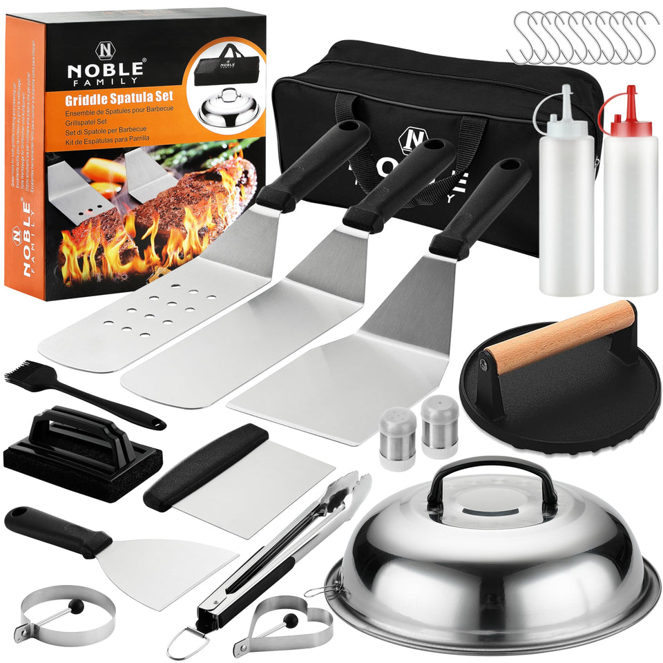 N NOBLE FAMILY 27Pcs griddle kit long spatula for precise flipping on flat-top grills
