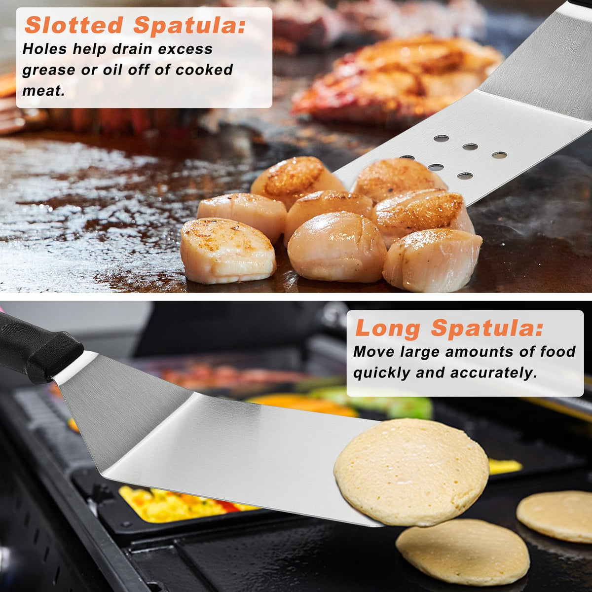 N NOBLE FAMILY 27Pcs griddle kit slant edge scraper for easy cleaning surfaces