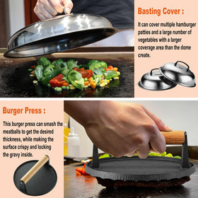 N NOBLE FAMILY griddle chopper for quick, clean prep