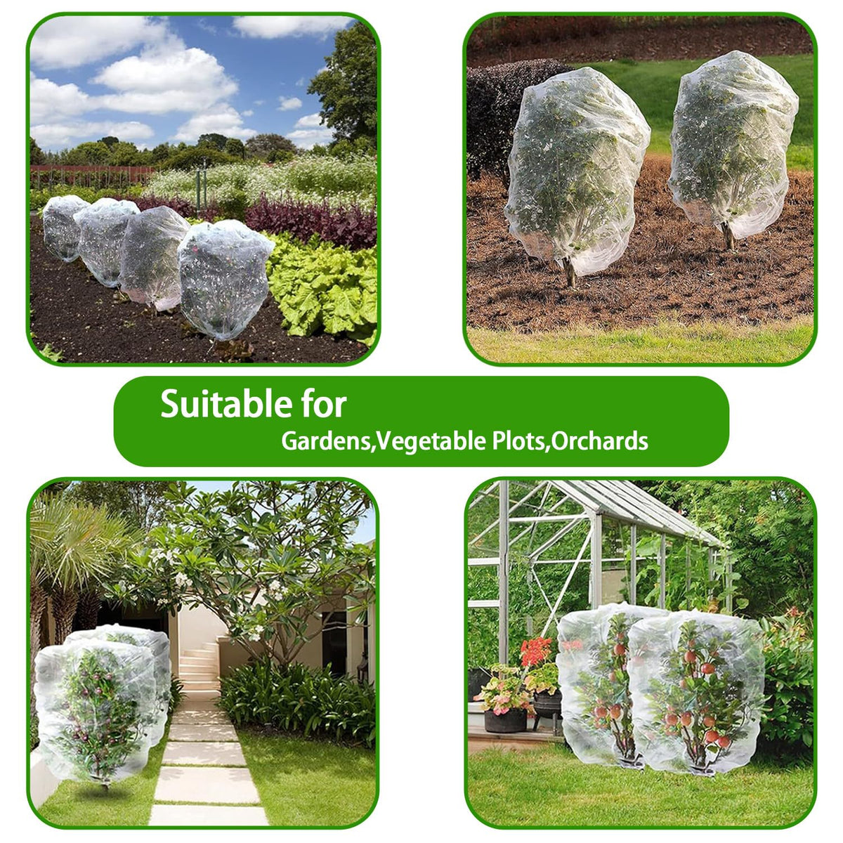 No-Hell 4-pack plant covers suitable for flowers, vegetables, and more